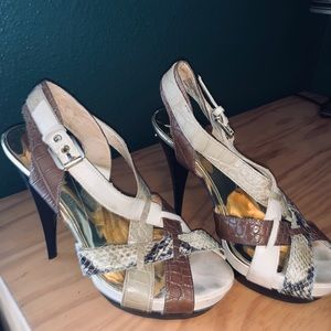 Snakeskin strap heels